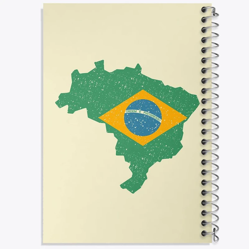 دفتر مشق 100 برگ خندالو طرح پرچم برزیل کد 20684