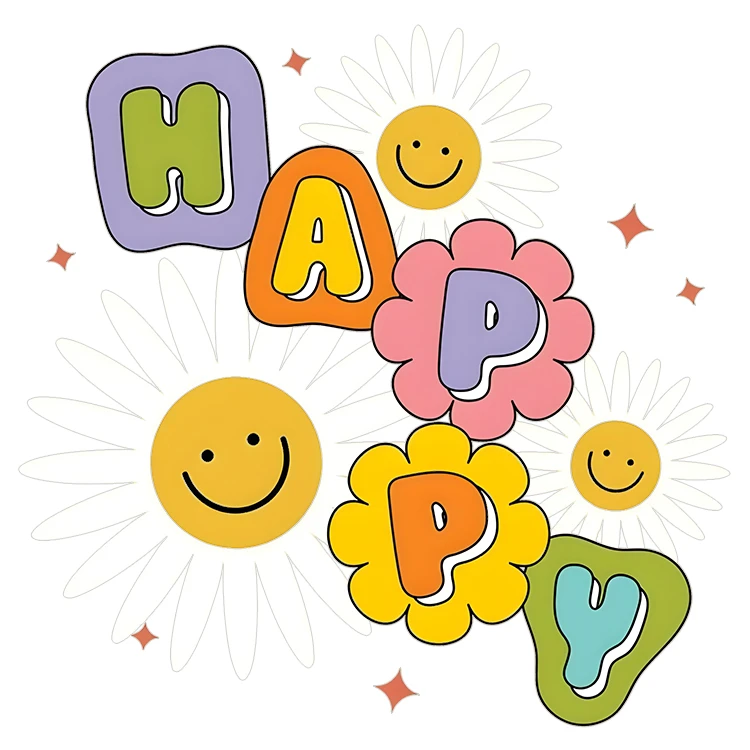 استیکر پارچه و لباس پاد آفرین مدل گل های خوشحال کد DKST614