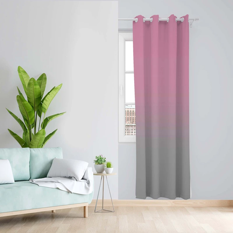 پرده طرح دو رنگ مدل مخمل پانچی کد 5120R z سایز 140x200 سانتی متر