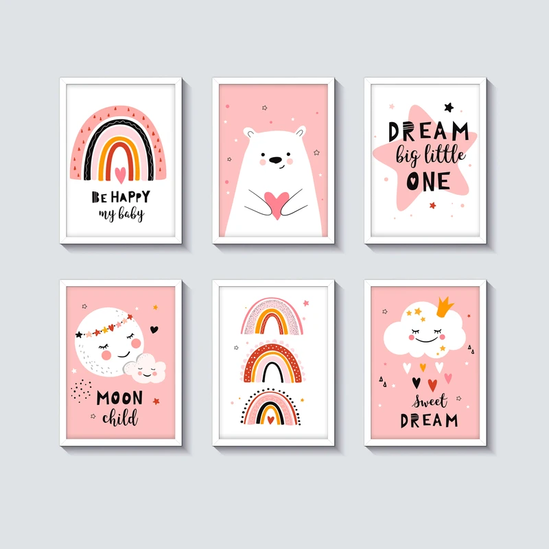 تابلو کودک و نوزاد آرت سون مدل شادی کد M078 مجموعه 6 عددی