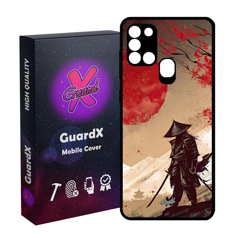 کاور گارد ایکس طرح سامورایی مدل Glass10606 مناسب برای گوشی موبایل سامسونگ Galaxy A21s