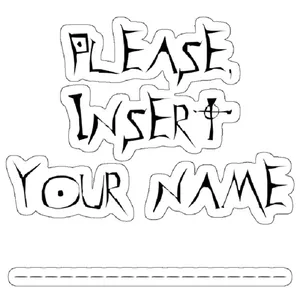 استیکر لپ تاپ مدل Deathly Book - Please insert your name 