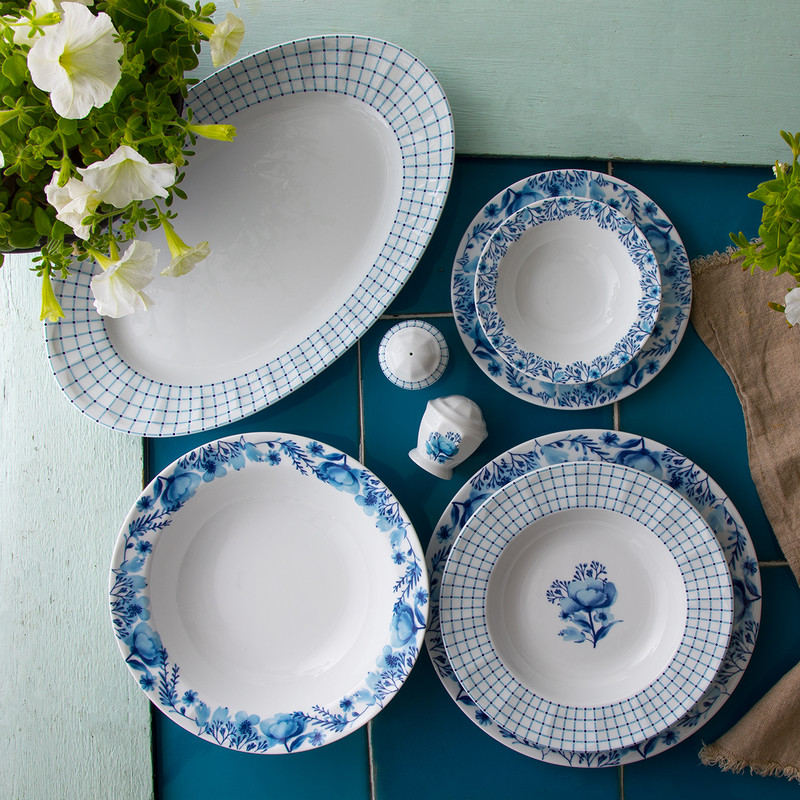 سرویس غذاخوری 29 پارچه 6 نفر چینی زرین ایران مدل نئوکلاسیک آراگل درجه عالی