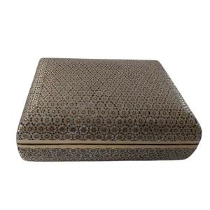 جعبه جواهرات خاتم کاری مدل گرد کد ۳۶