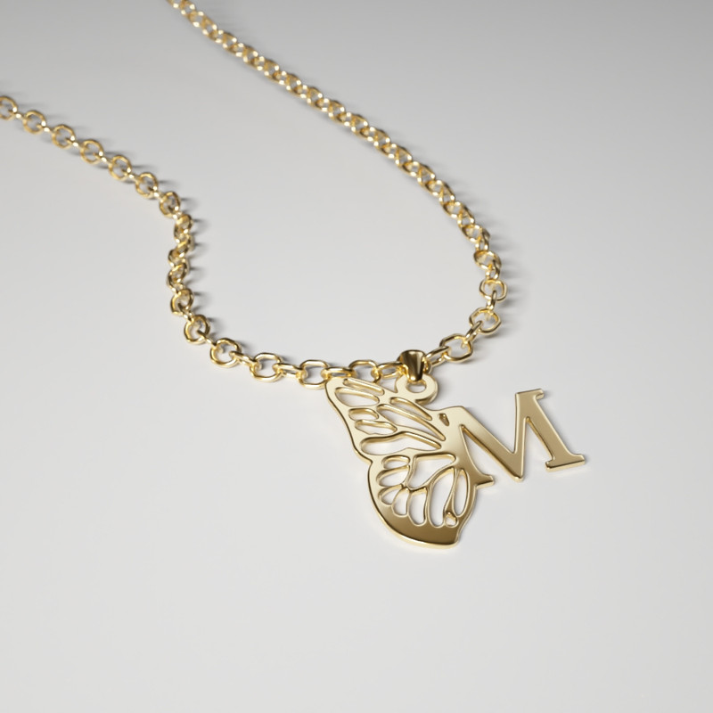 آویز گردنبند طلا 18 عیار زنانه مدوپد مدل M کد kc18846