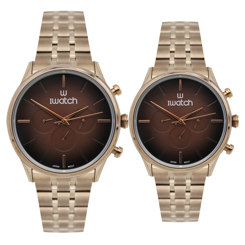 ست ساعت مچی عقربه‌ای کوارتز زنانه و مردانه آی واتچ مدل 190158sha