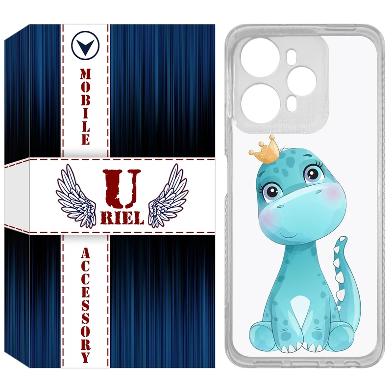 کاور یوریل مدل Clear کد 60 طرح دایناسور مناسب برای گوشی موبایل وکال V1 / V1 Plus