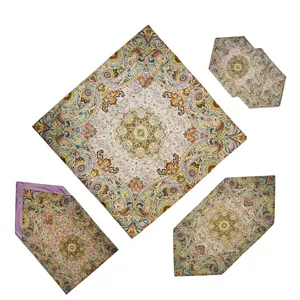 ست 5 تکه رومیزی ترمه مدل عقیق کد KM