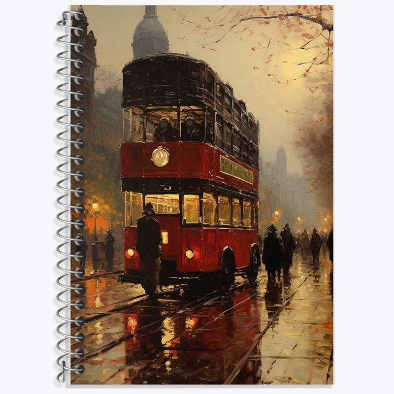 دفتر لغت 50 برگ خندالو طرح خیابان و اتوبوس کد F454