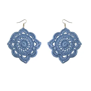 گوشواره دست دوز زنانه مدل قلاب بافی کد Gosh - 009