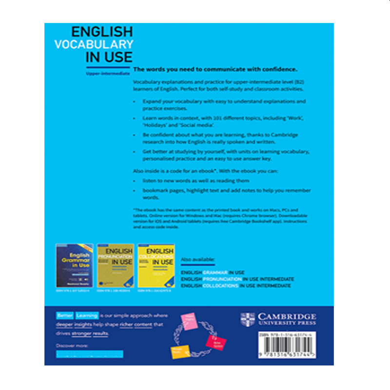 کتاب English Vocabulary in Use Upper-Intermediate اثر Michael McCarthy And Felicity O`dell انتشارات الوندپویان