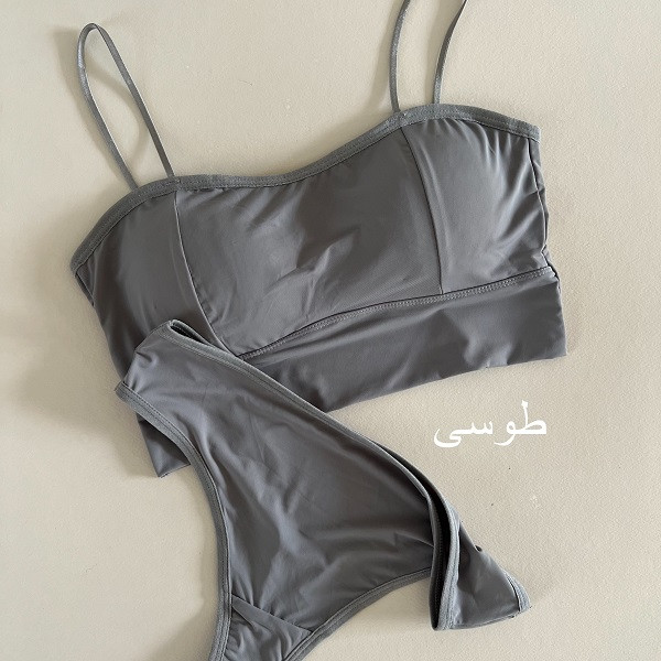 ست نیم تنه و شورت ورزشی زنانه مدل اسپرت پشت باز کد T919 رنگ طوسی