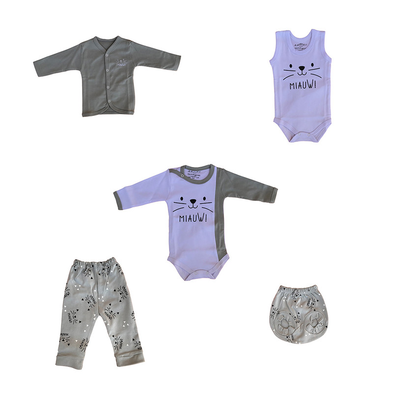 ست 5 تکه لباس نوزادی مدل میو کد 2001