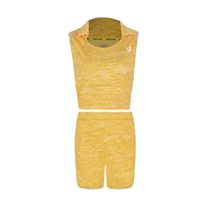 ست تاپ و شلوارک ورزشی زنانه پاتیک مدل یقه دار 18808