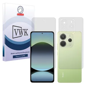 VWK Transparent model Tough screen protector suitable for Xiaomi Redmi Note 14 4G mobile phone along with the back of the phone