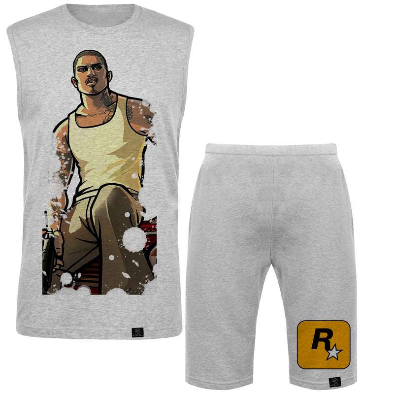 ست تاپ و شلوارک مردانه 27 مدل GTA کد T01