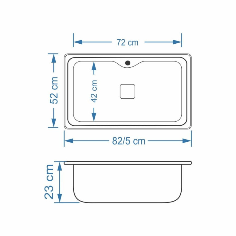 سینک ظرفشویی استیل توکار یک لگنه نگین الماس مدل SA54