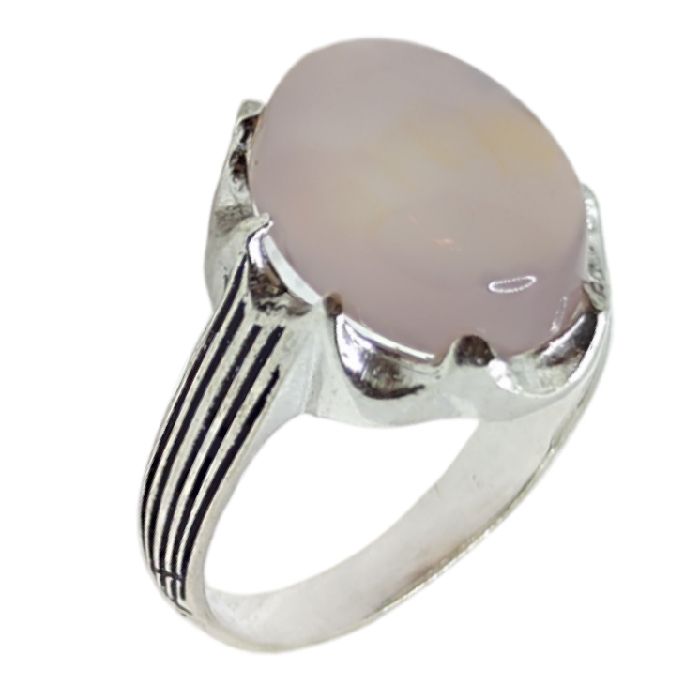 انگشتر نقره مردانه مدل سنگ عقیق رضوی رکاب دست ساز کد 4700 -  - 9