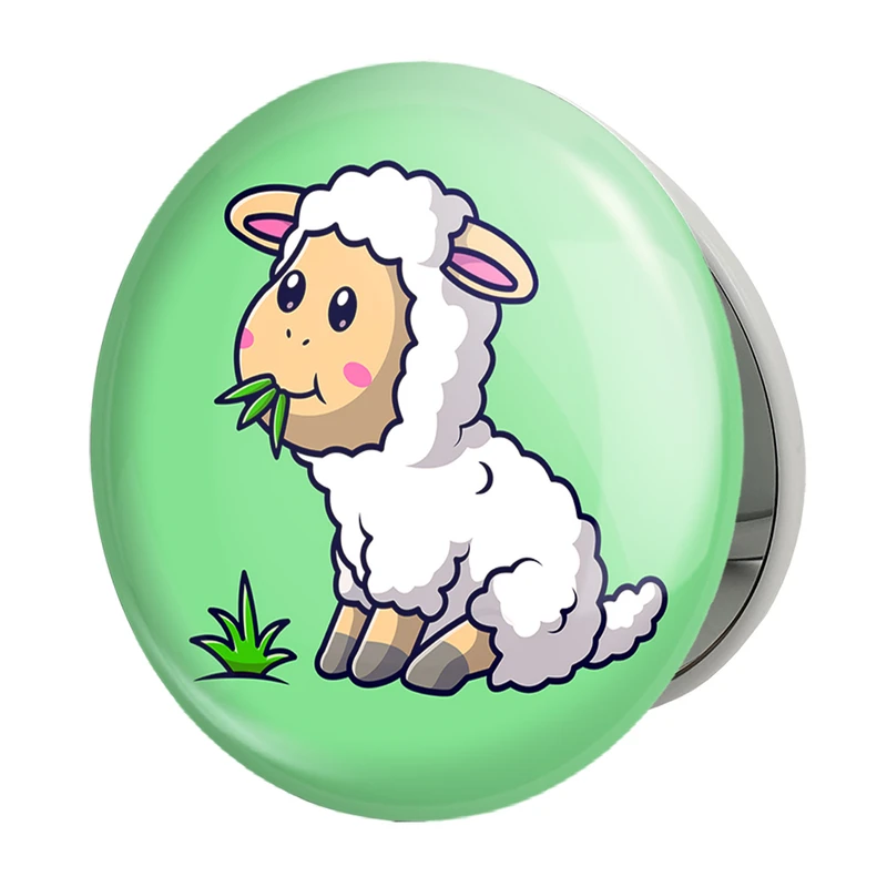 آینه جیبی خندالو طرح حیوانات بامزه گوسفند مدل تاشو کد 29697