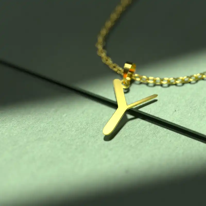 گردنبند طلا 18 عیار زنانه مدوپد مدل حرف Y کد H3-1-1205