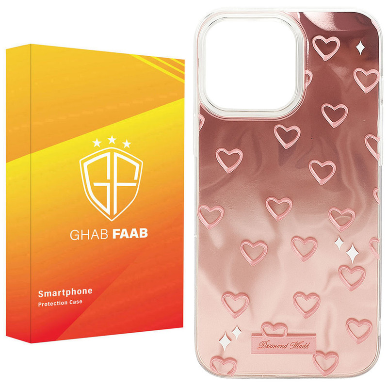 کاور قاب فاب مدل دخترانه طرح Pink Heart مناسب برای گوشی موبایل اپل iPhone 13 / iPhone 14 