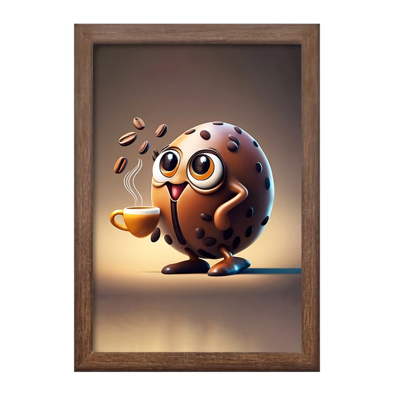 تابلو خندالو طرح دانه ی کیوت قهوه کد F5923