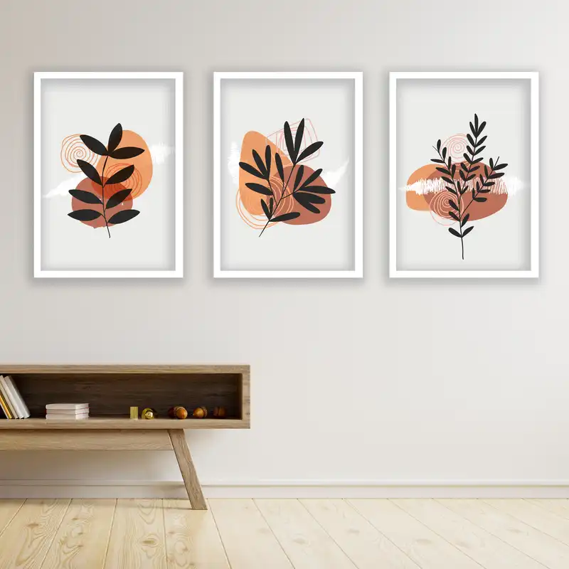 تابلو مدل مینیمال دکوراتیو کد LA-G3073 مجموعه 3 عددی