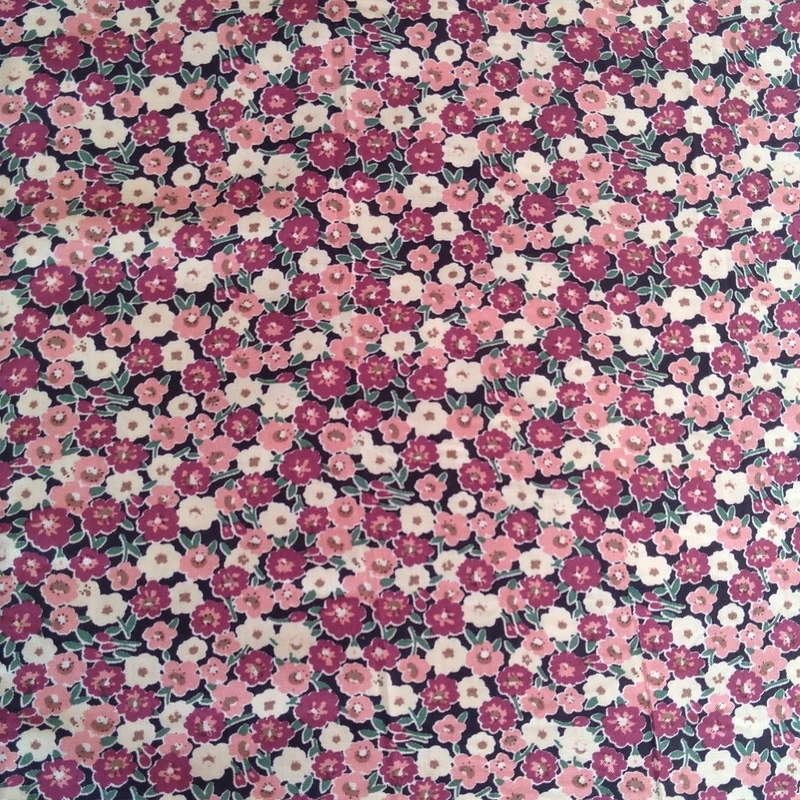 پارچه لباس عرض 1.5 متر مدل نخی طرح گل ریز  رنگ صورتی