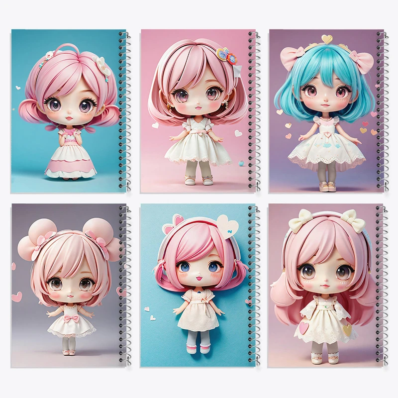 دفتر نقاشی 50 برگ خندالو طرح دخترانه کد 266 مجموعه 6 عددی