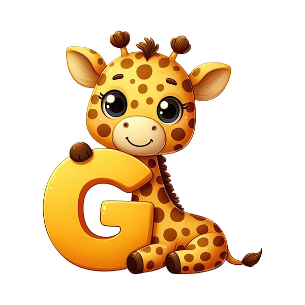 استیکر پارچه و لباس پاد آفرین طرح زرافه و حرف G کد 2431