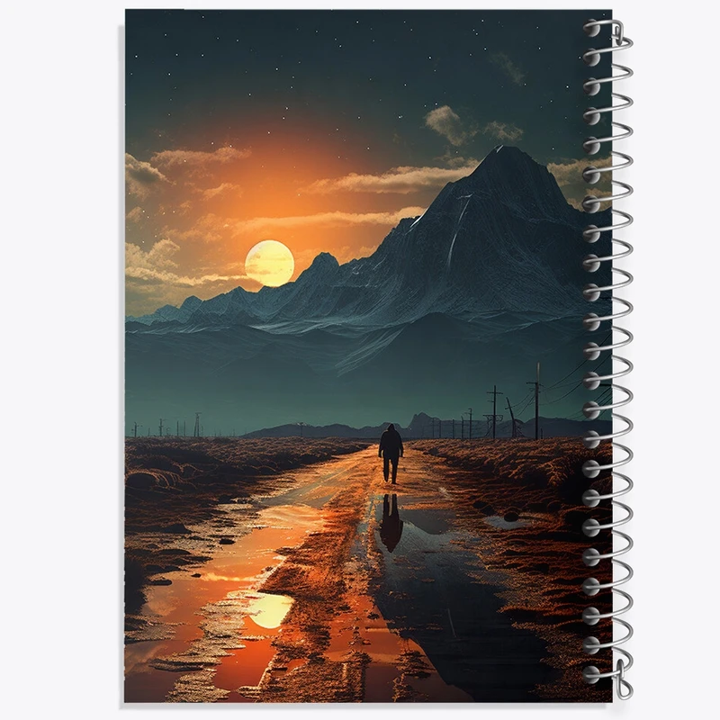 دفتر شطرنجی 50 برگ خندالو مدل غروب برفی کد F467