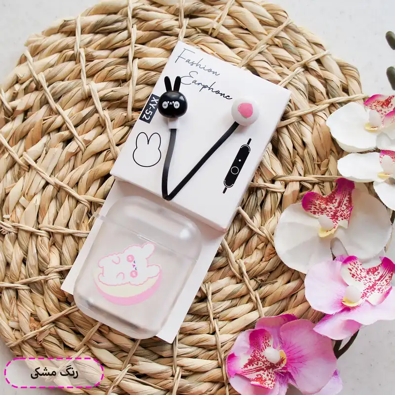 هندزفری طرح خرگوش مدل PlushRabbit-XY-52 به همراه کیف هندزفری