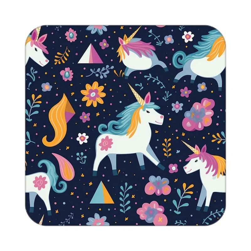 زیر لیوانی کاکتی طرح اسب تک شاخ و یونیکورن مدل mp33349