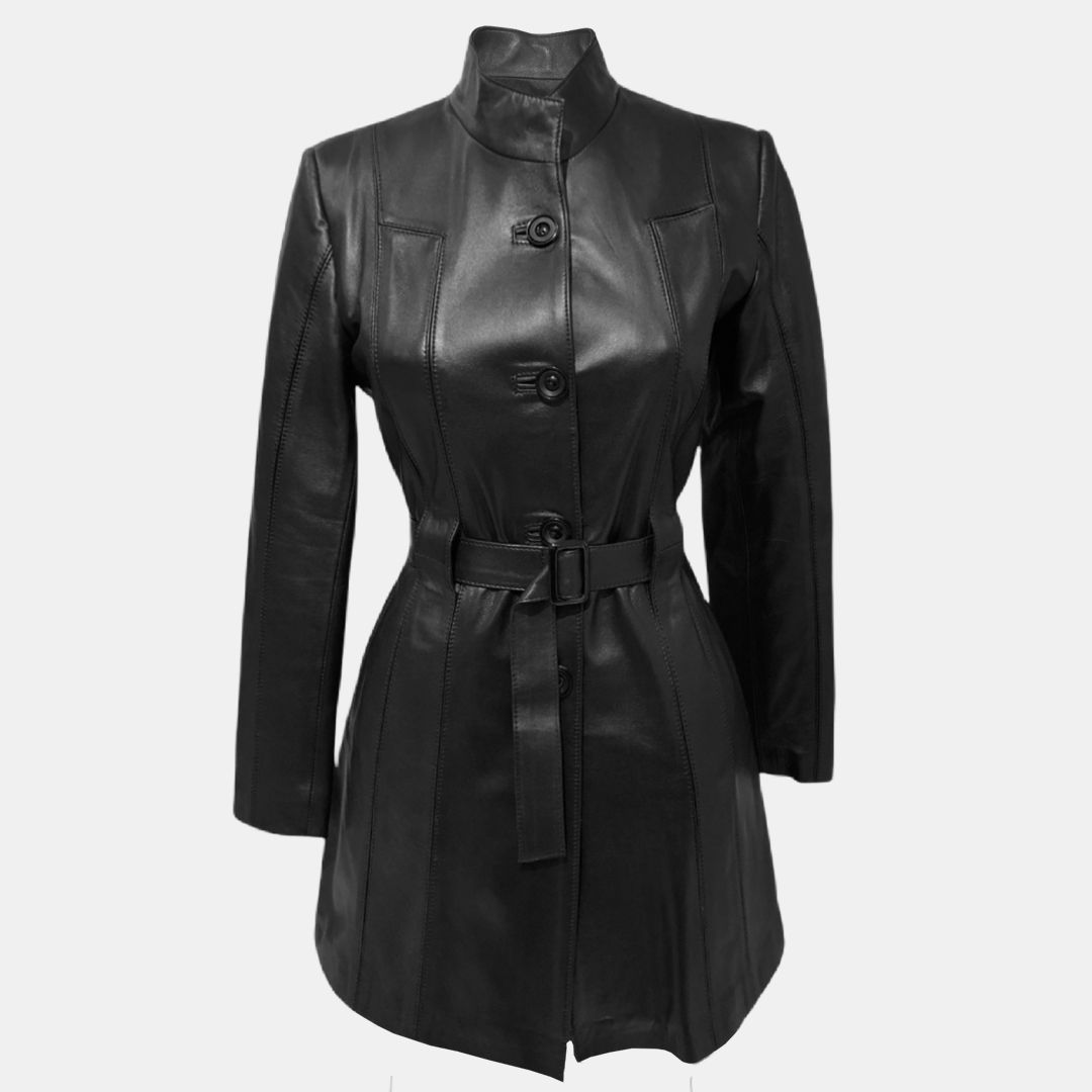 کت چرم زنانه سرزمین چرم مدل سمیرا کد 121028 - - 1