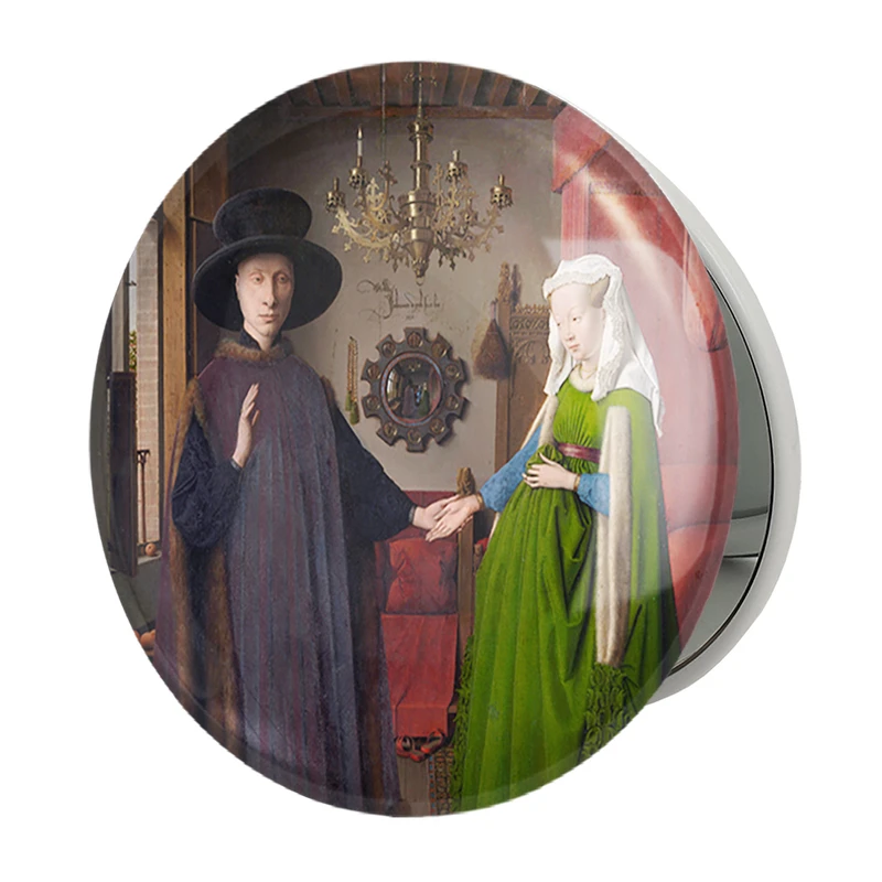 آینه جیبی خندالو طرح پرتره آرنولفینی وان آیک مدل تاشو کد 36835