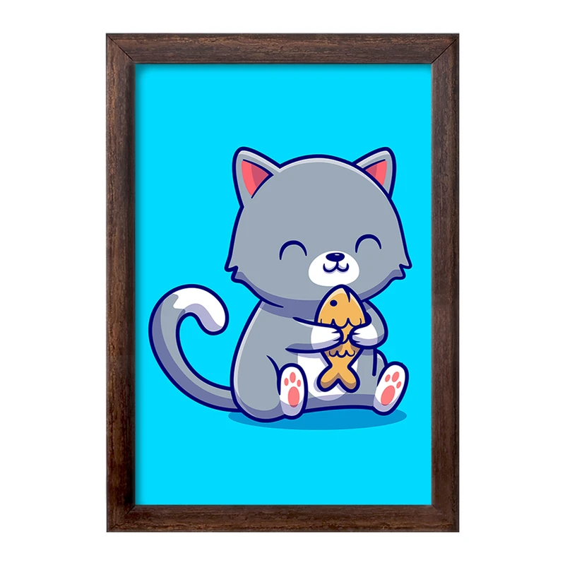 تابلو خندالو طرح حیوانات بامزه گربه کد 25406