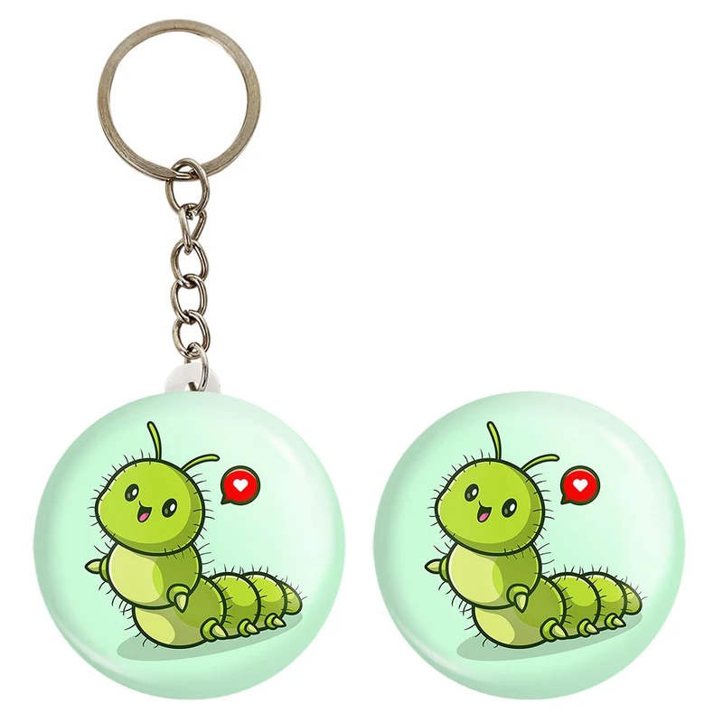 پیکسل خندالو مدل حیوانات بامزه کرم ابریشم کد 29696 به همراه جاکلیدی