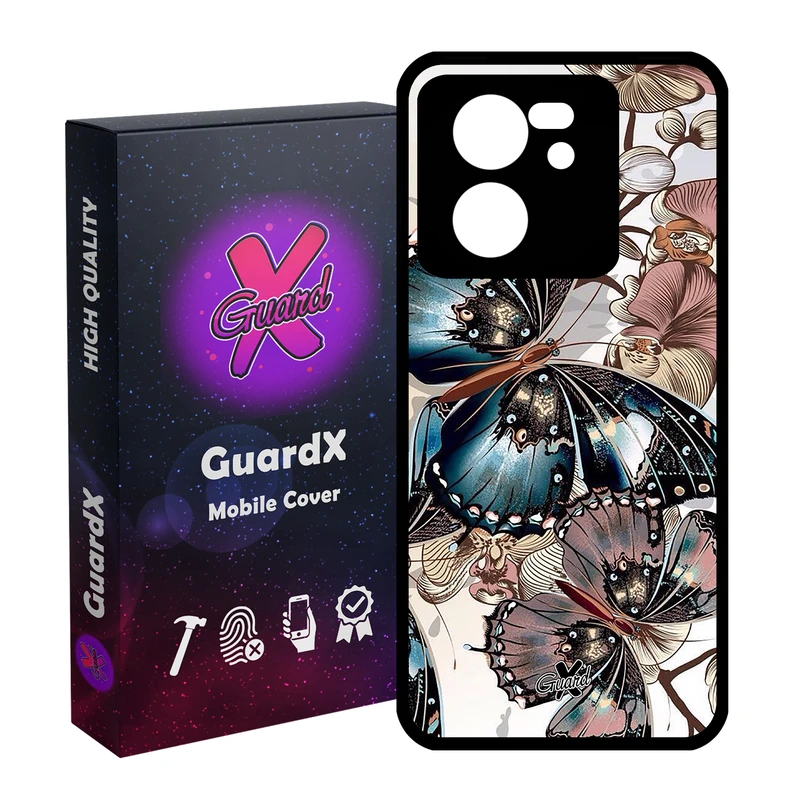 کاور گارد ایکس طرح پروانه مدل Glass10285 مناسب برای گوشی موبایل شیائومی 13T/13T Pro/Redmi K60 Ultra