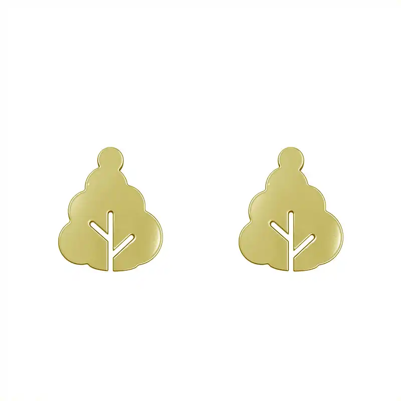 گوشواره طلا 18 عیار زنانه مدوپد مدل برگ کد GA1-15947