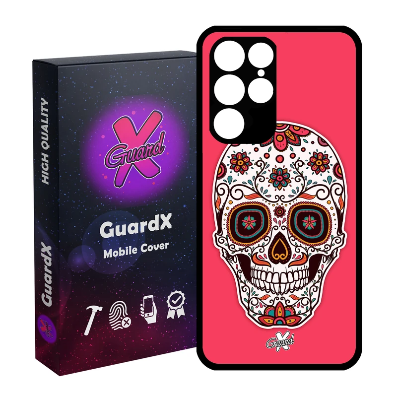 کاور گارد ایکس طرح Skull مدل Glass10116 مناسب برای گوشی موبایل سامسونگ Galaxy S22 Ultra