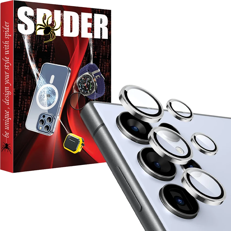 محافظ لنز دوربین اسپایدر مدل Ring Metal مناسب برای گوشی موبایل سامسونگ Galaxy S25 Ultra