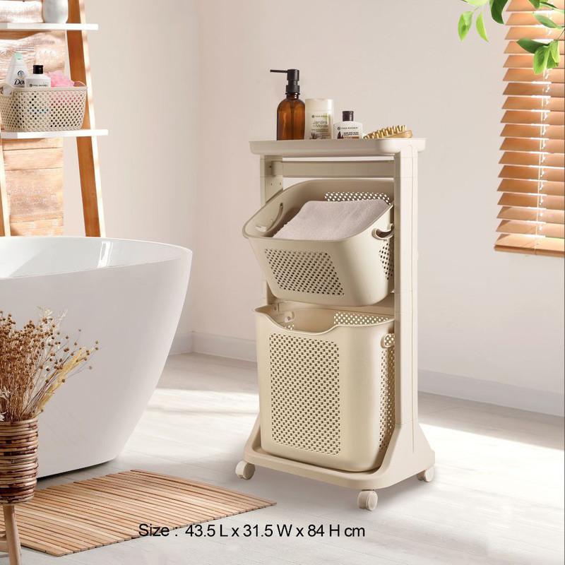 سبد رخت چرک لیمون مدل 2 طبقه کد RM48
