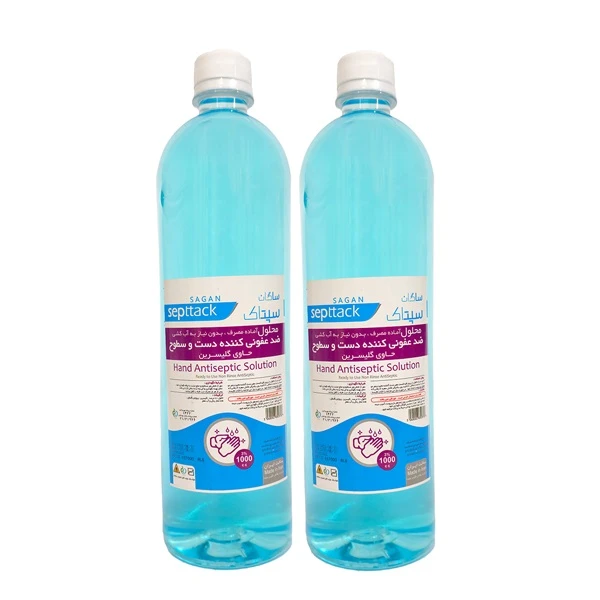 محلول ضدعفونی کننده سپتاک مدل ساگان حجم 1000 میلی لیتر بسته 2 عددی