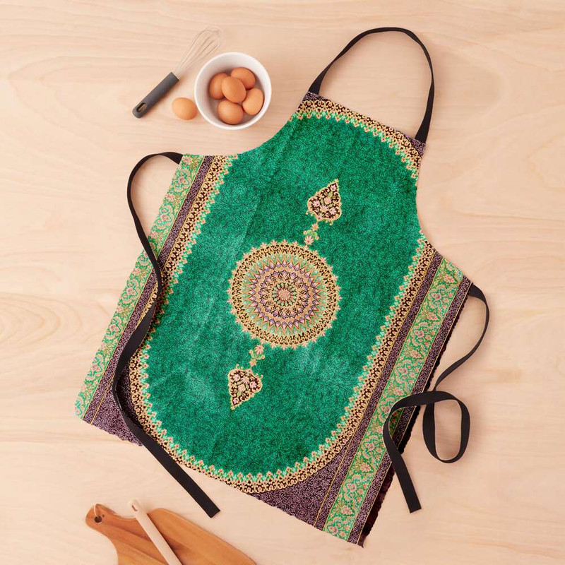 پیش بند آشپزخانه مدوپد طرح قالی قم ترنجی گل ریز مدل C-Ghom128