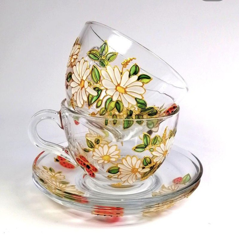 فنجان و نعلبکی مدل گل کد 09