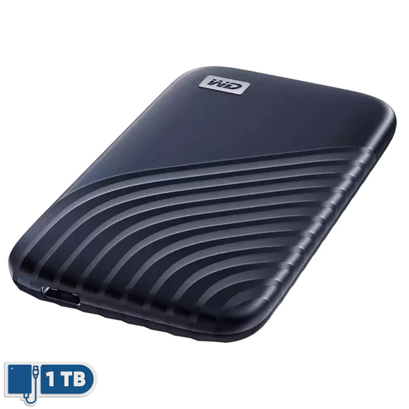 اس اس دی اکسترنال وسترن دیجیتال مدل My Passport WDBAGF0010BBL ظرفیت 1 ترابایت رابط USB 3.2 Gen2