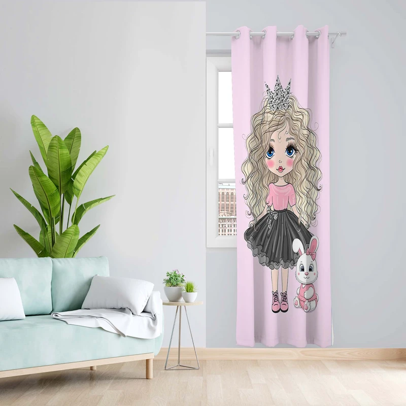 پرده طرح پرنسس مدل مخمل پانچی کد 5068 z سایز 140x200 سانتی متر