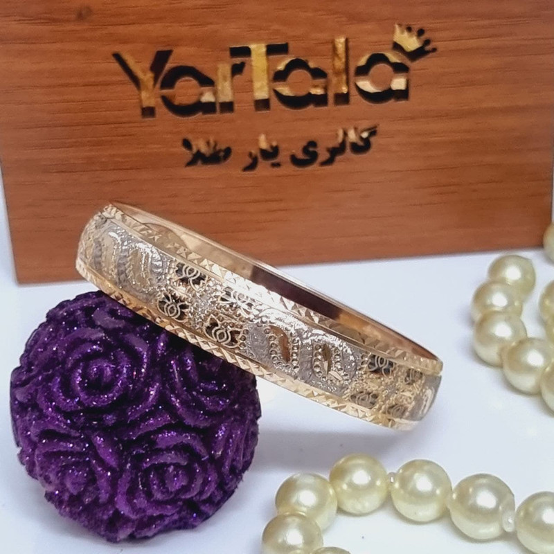 النگو طلا 18 عیار زنانه گالری یارطلا مدل شقایق کد AL68-W-3