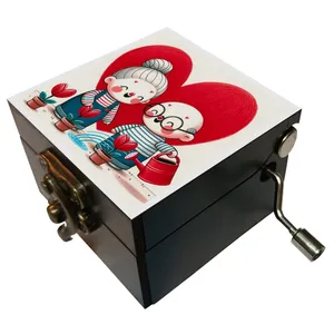 جعبه موزیکال مدل هندلی طرح عشق قلب کد 3049