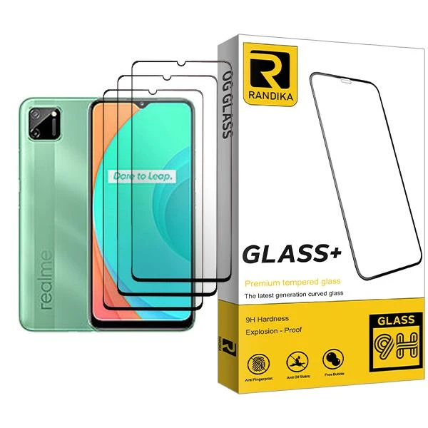 محافظ صفحه نمایش راندیکا مدل Randika Glass MIX003 مناسب برای گوشی موبایل ریلمی C11 بسته سه عددی